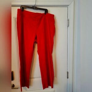 Red Slim Leg Trousers
